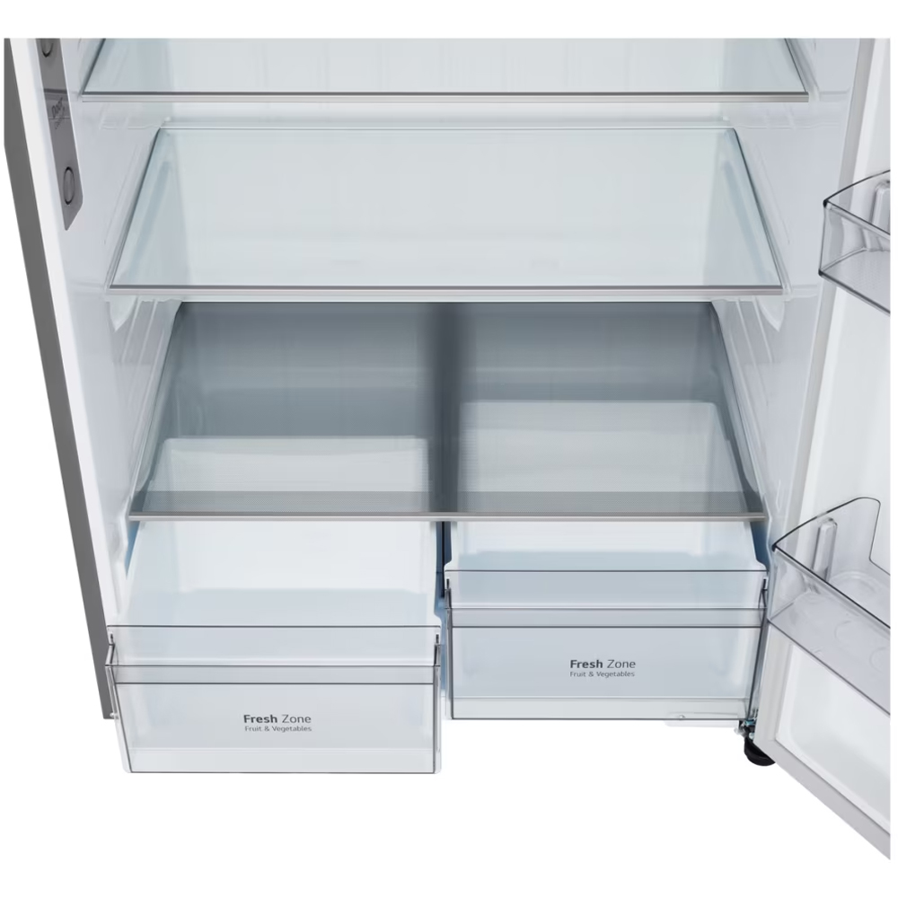 Frigider cu doua usi LG GTFV61PYBQD, No Frost, 609 l, H 186 cm, Clasa E, Dozator apa, ThinQ, argintiu