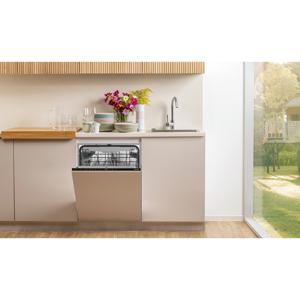 Masina de spalat vase incorporabila GORENJE GV16D5, 16 seturi, 6 programe, 60 cm, Clasa D, panou comanda negru
