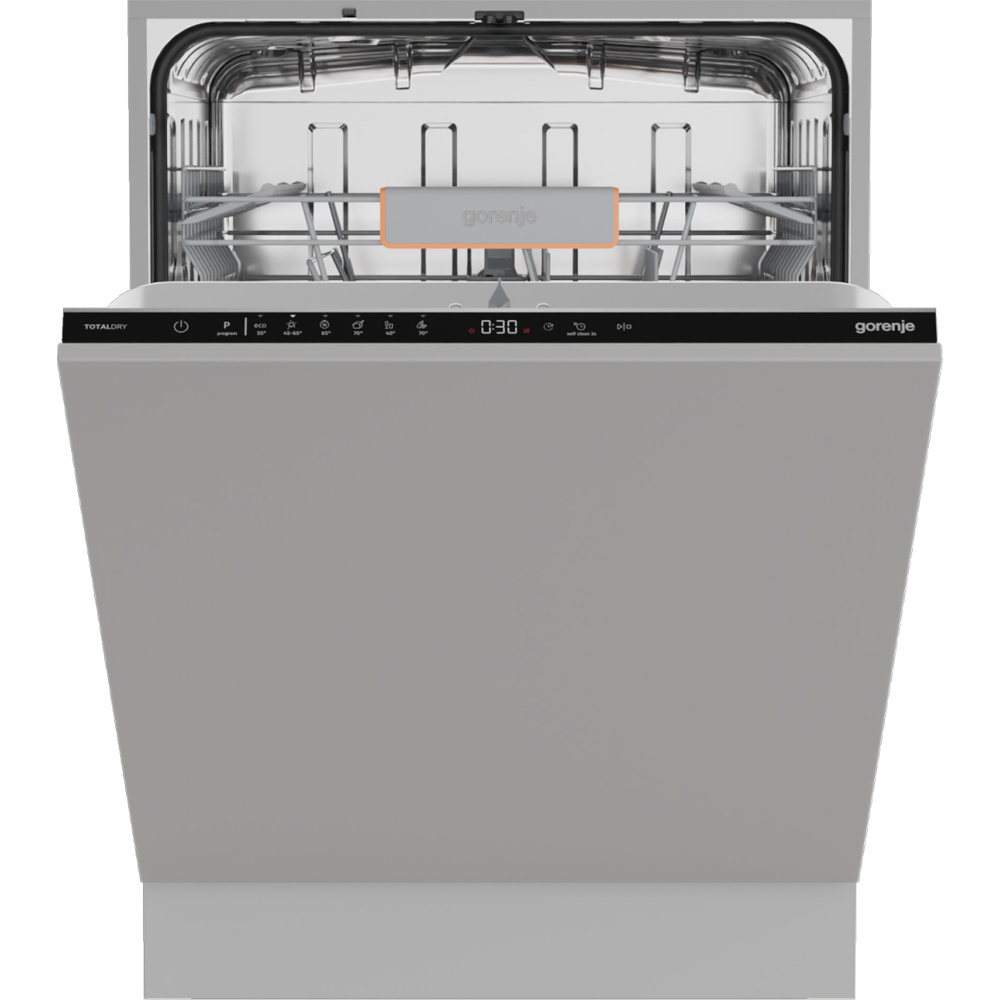 Masina de spalat vase incorporabila GORENJE GV642C65, 14 seturi, 6 programe, 60 cm, Clasa C, panou comanda negru