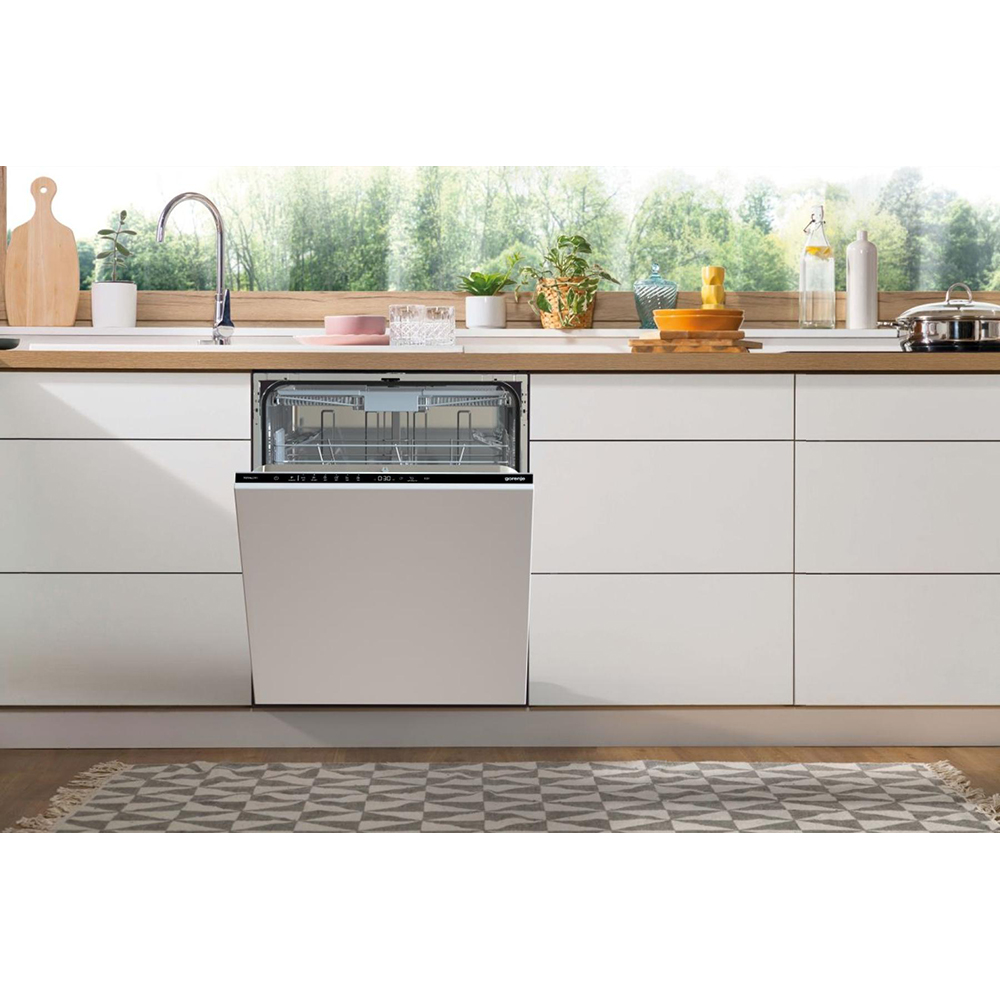Masina de spalat vase incorporabila GORENJE GV643D90, 16 seturi, 6 programe, 60 cm, Clasa D, panou comanda negru