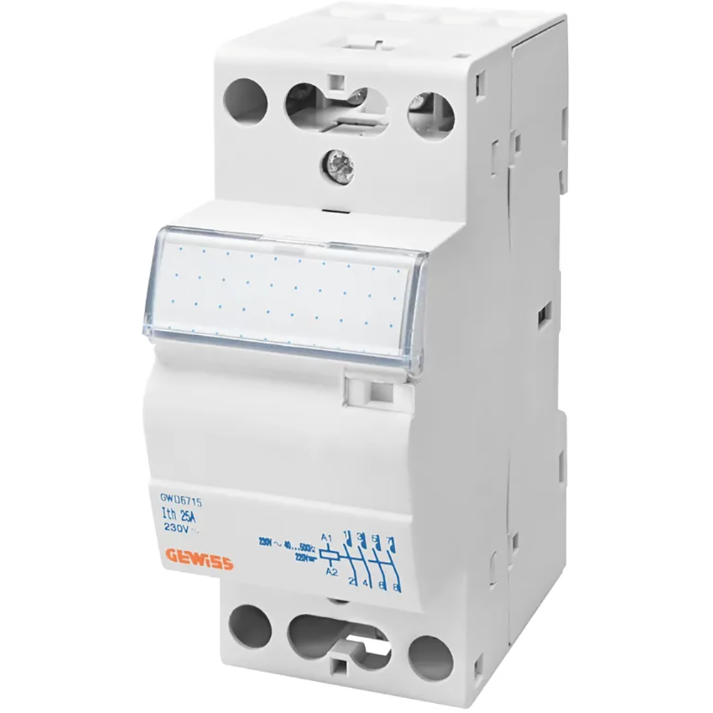 Contactor GEWISS GWD6711, 2M, 25A, alb