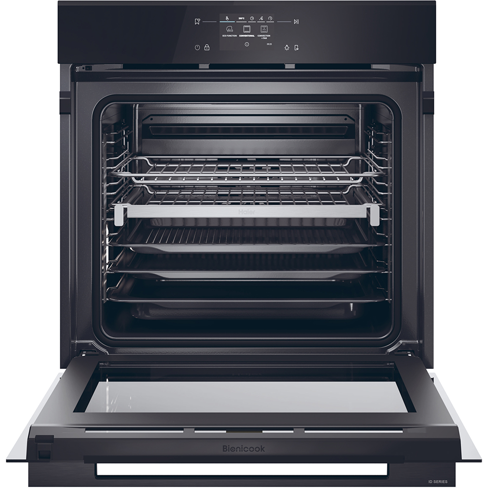 Cuptor incoporabil HAIER H6ID46C3YTB, Electric, Autocuratare pirolitica + hidrolitica, 78 l, Clasa A++, Wi-Fi, negru