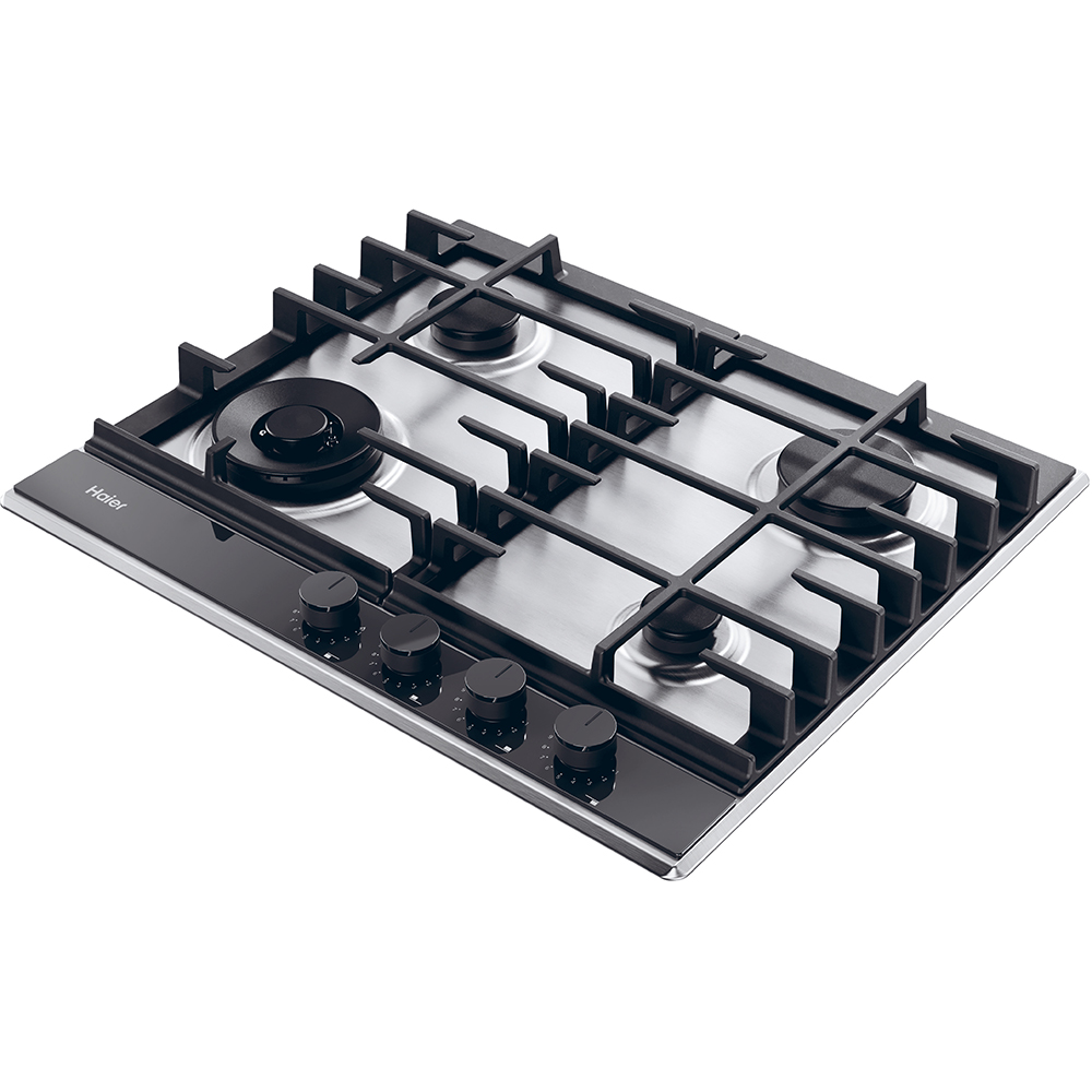 Plita incorporabila HAIER HAHG6BF4TX, Gaz, 4 arzatoare, Wok, inox-negru