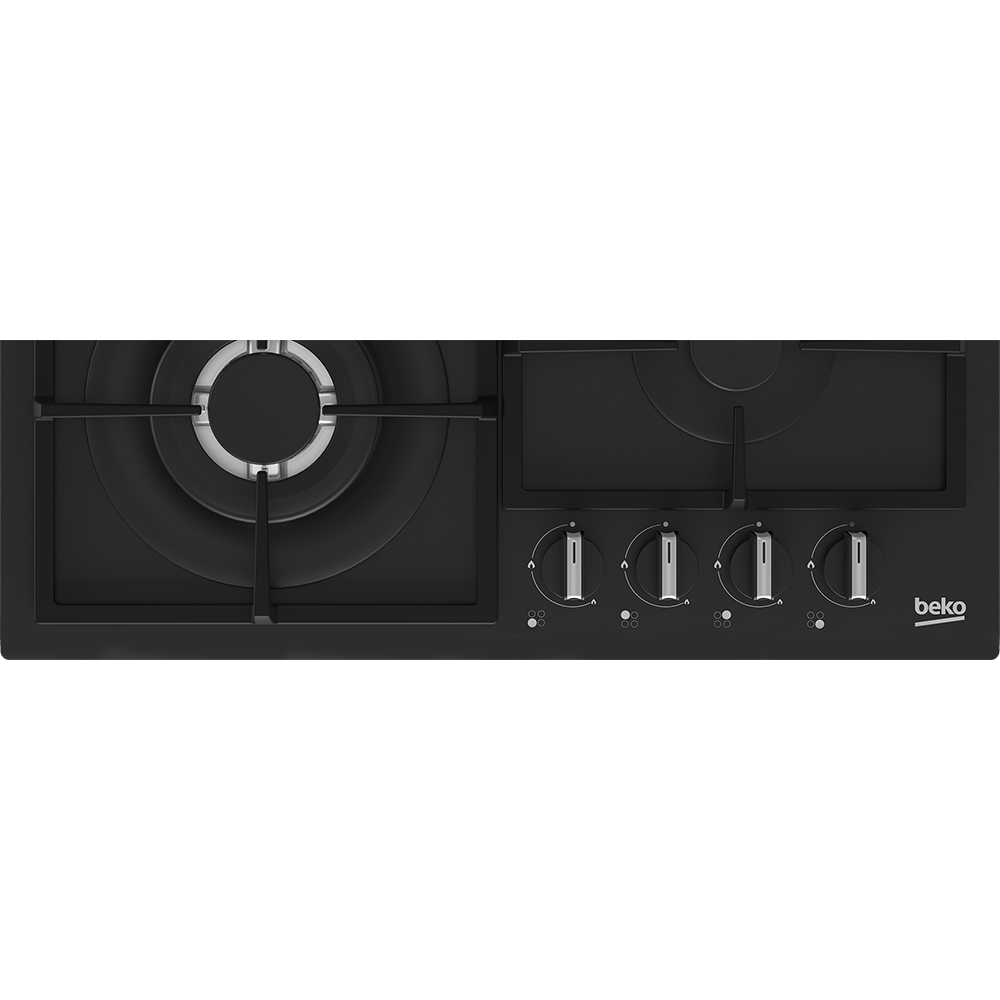 Plita incorporabila BEKO HBIAG64225SB, Gaz, 4 arzatoare, Wok, negru