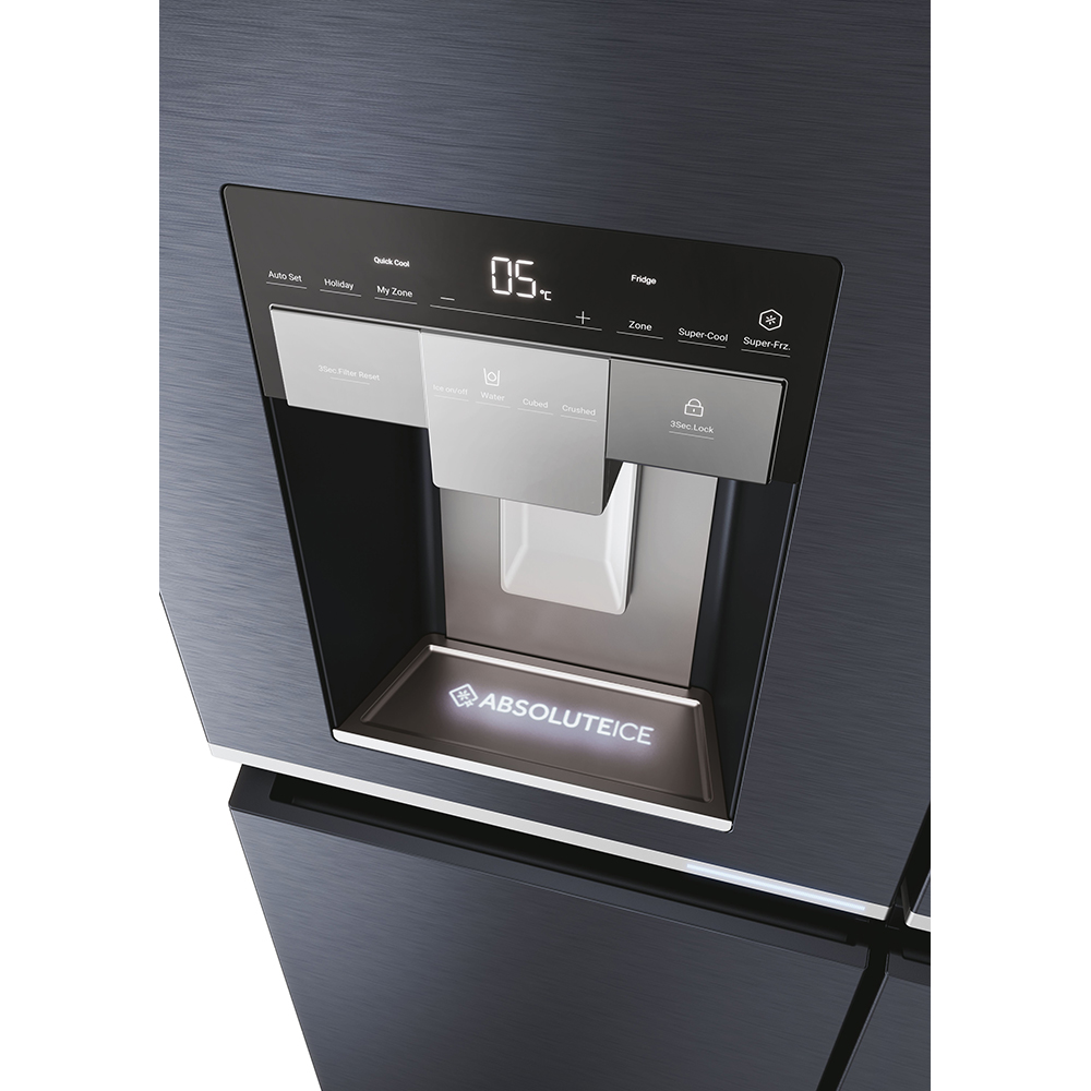 Side by Side HAIER HCR7918EIMB, No Frost, 601 l, H 177 cm, Clasa E, Dozator apa, negru