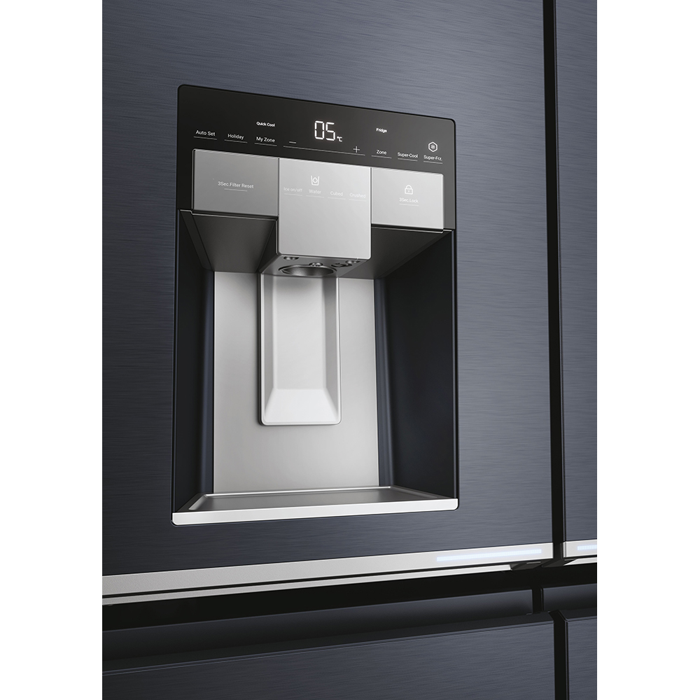 Side by Side HAIER HCR7918EIMB, No Frost, 601 l, H 177 cm, Clasa E, Dozator apa, negru
