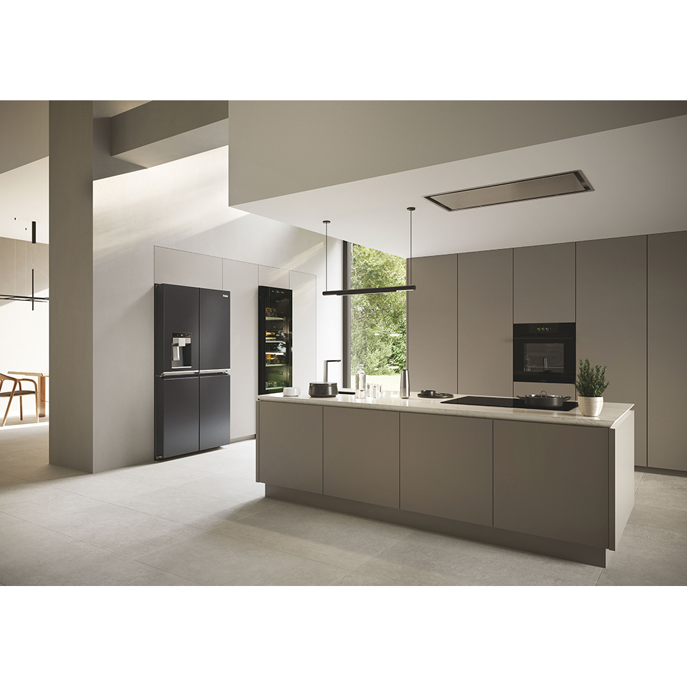 Side by Side HAIER HCR7918EIMB, No Frost, 601 l, H 177 cm, Clasa E, Dozator apa, negru