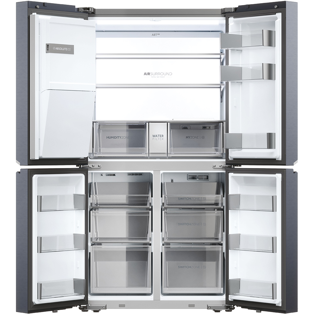 Side by Side HAIER HCR7918EIMB, No Frost, 601 l, H 177 cm, Clasa E, Dozator apa, negru