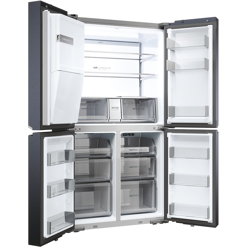 Side by Side HAIER HCR7918EIMB, No Frost, 601 l, H 177 cm, Clasa E, Dozator apa, negru