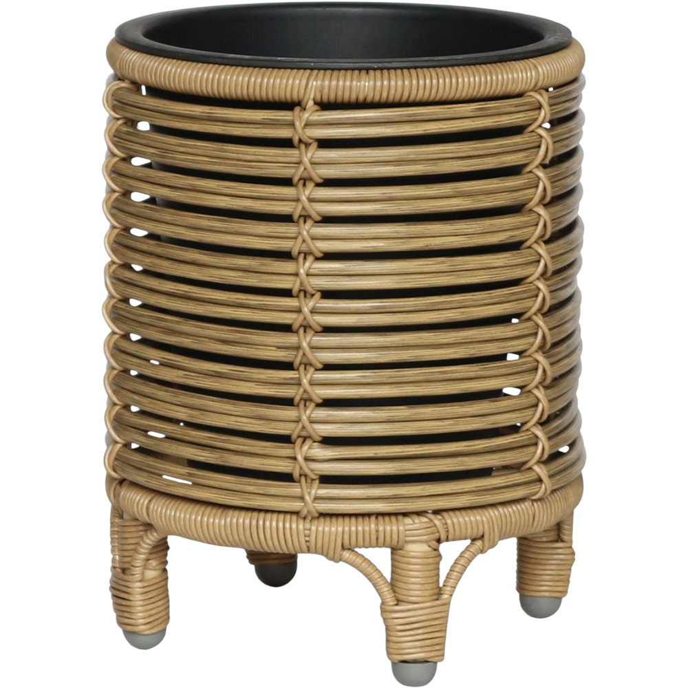 Ghiveci flori GARDEN STAR HD-11764-S, imitatie ratan, marime S, maro