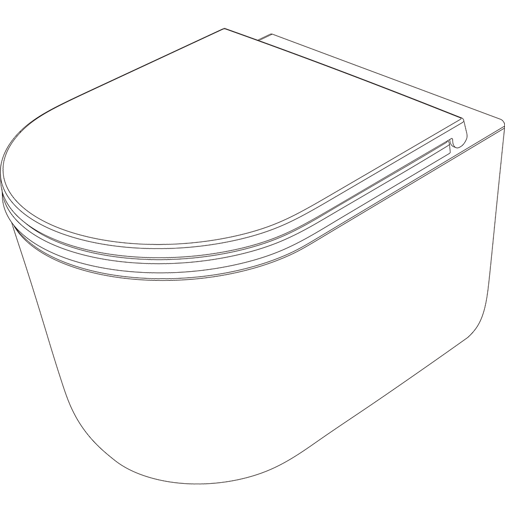Vas WC suspendat GOODHOME Luvia HDC789RWH, ceramica, 36 x 50.5 x 35 cm, capac SoftClose, alb