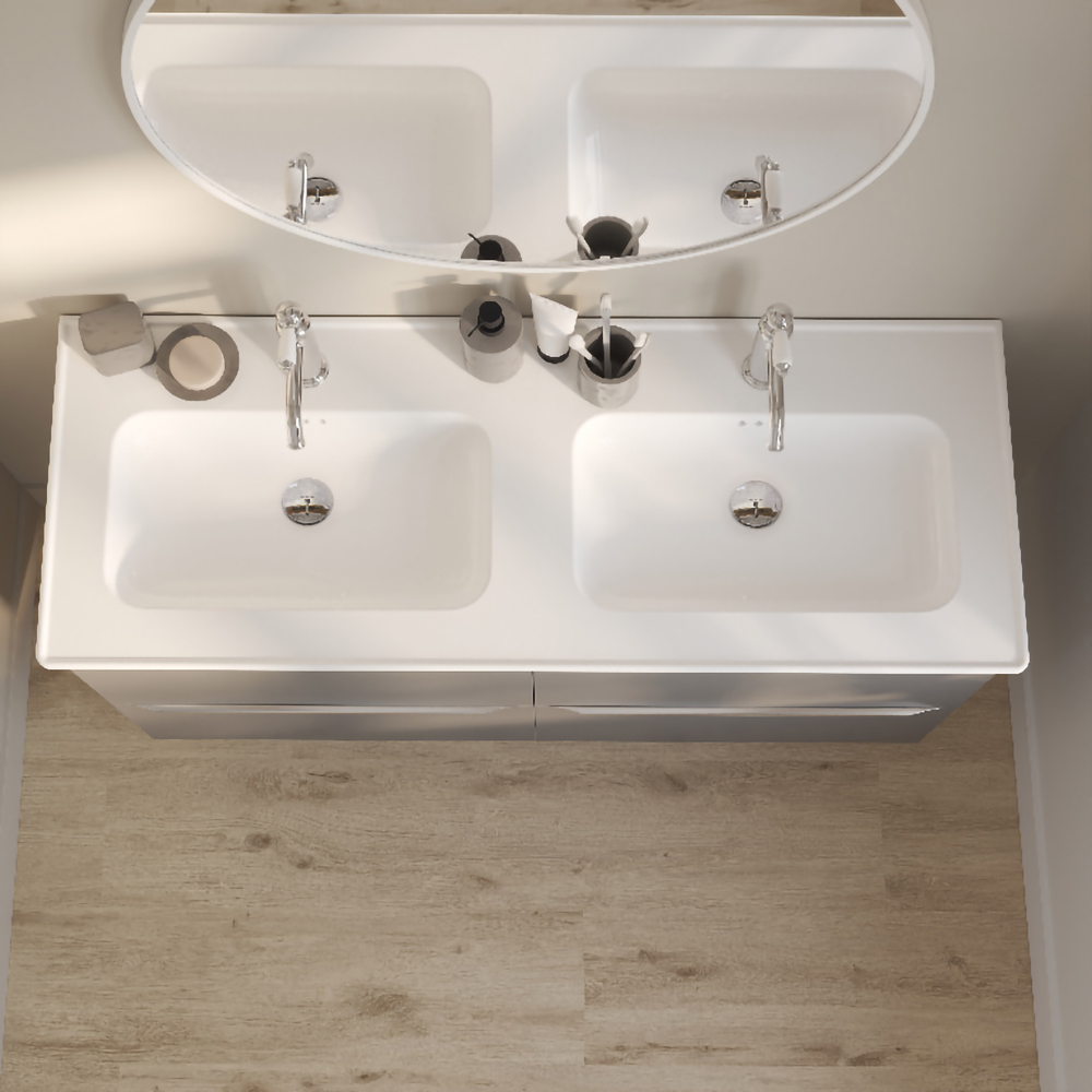 Lavoar incorporabil GoodHome Endell, ceramica, 123.4 x 47 cm, alb