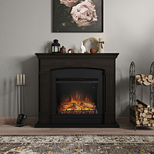 Semineu electric TAGU Helmi Espresso Wenge, 1500W, Focar 3D, Telecomanda, Wenge Espresso