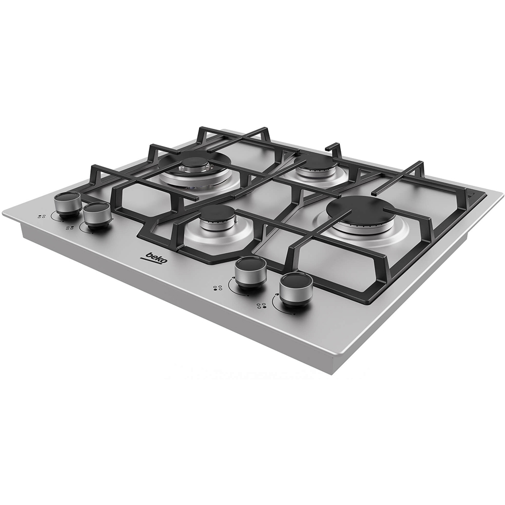 Plita incorporabila BEKO HIAW642210X, Gaz, 4 arzatoare, Wok, inox