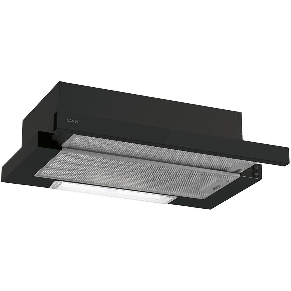 Hota incorporabila telescopica CANDY CBT625/2B/1, 1 motor, 332 m3/h, L 60 cm, negru