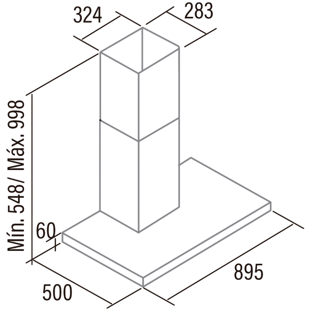 Hota decorativa CATA Legend 9000 XGBK, 1 motor, 530 m3/h, L 90 cm, inox