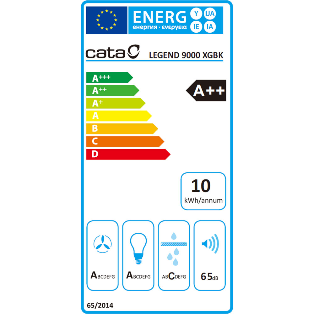 Hota decorativa CATA Legend 9000 XGBK, 1 motor, 530 m3/h, L 90 cm, inox
