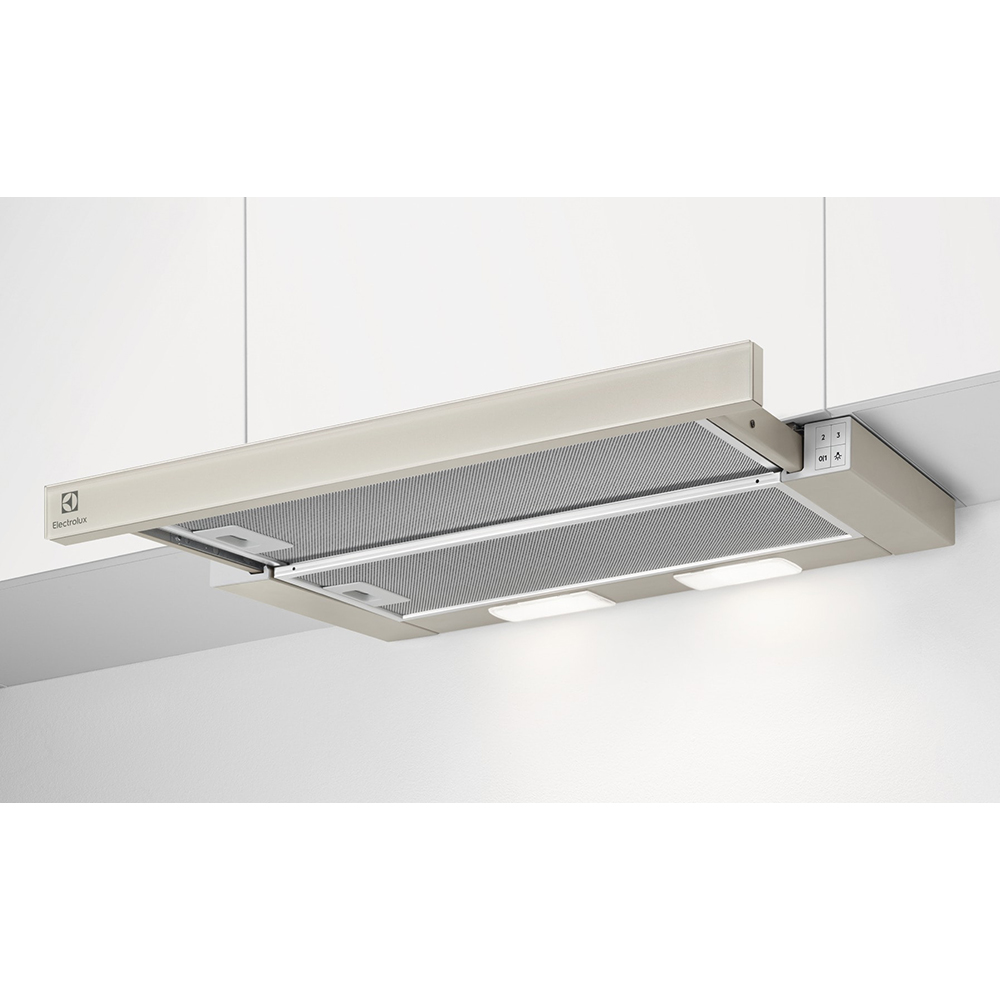 Hota incorporabila telescopica ELECTROLUX LFP326AS, 1 motor, 410 m3/h, L 60 cm, auriu