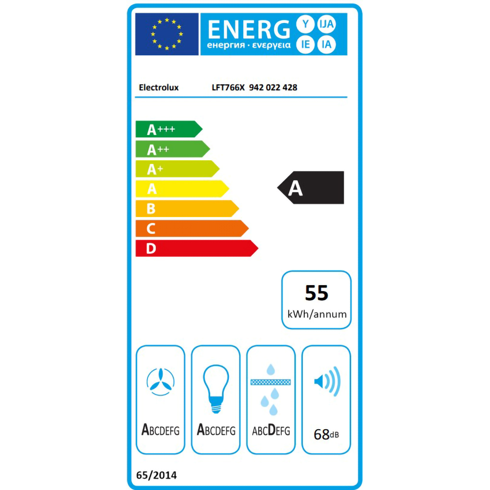 Hota decorativa ELECTROLUX LFT766X, 1 motor, 720 m3/h, L 60 cm, inox
