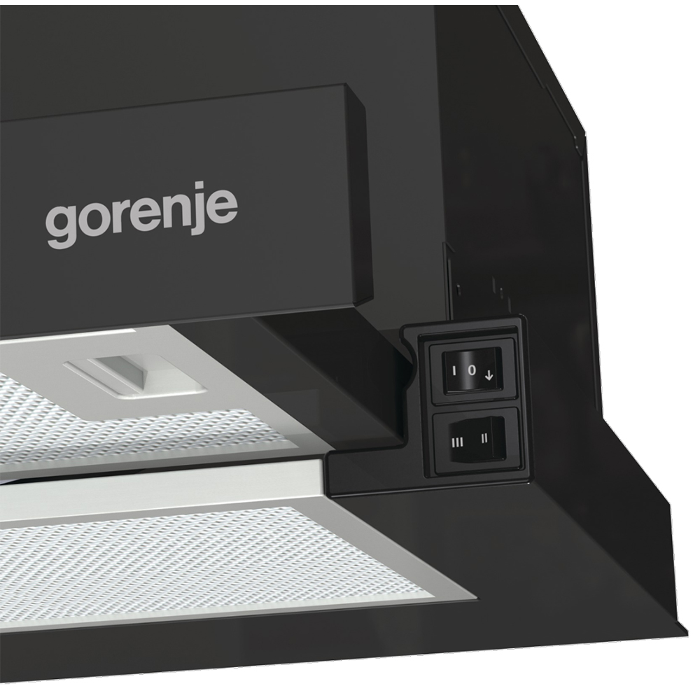 Hota incorporabila telescopica GORENJE TH60E3B, 1 motor, 350 m3/h, L 60 cm, negru