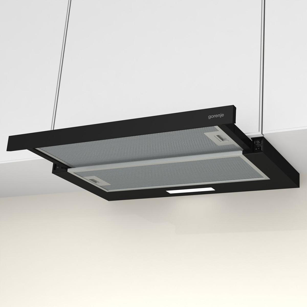 Hota incorporabila telescopica GORENJE TH60E3B, 1 motor, 350 m3/h, L 60 cm, negru