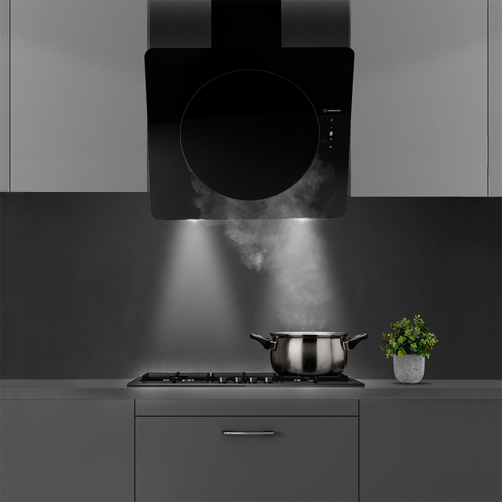 Hota decorativa TURBIONAIRE Lisa 60 B TIS60WB, 1 motor, 653 m3/h, L 60 cm, negru