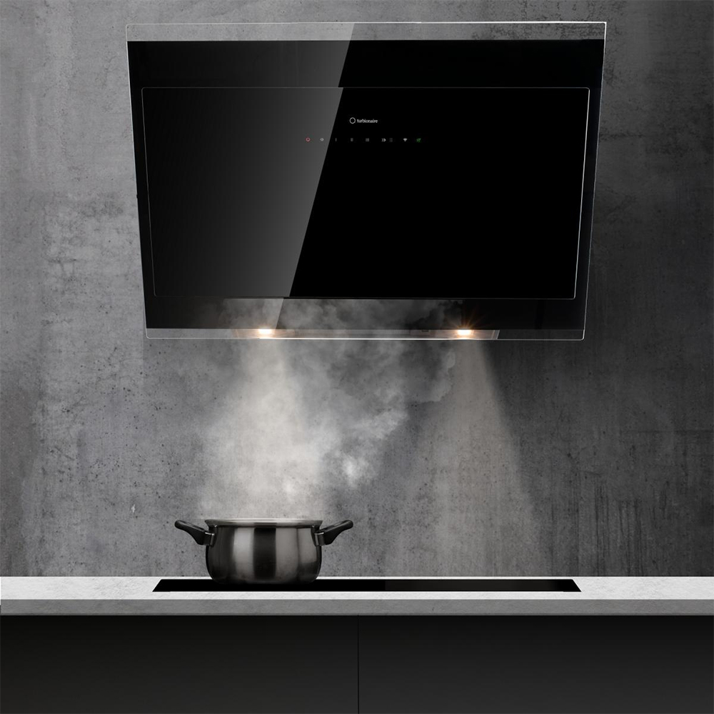Hota decorativa TURBIONAIRE Ivy 85 B TVY85WB, 1 motor, 706 m3/h, L 85 cm, negru