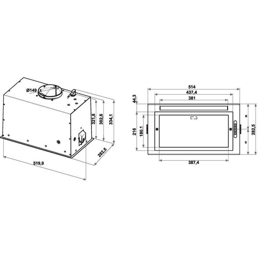 Hota incorporabila WHIRLPOOL WCT3 63F LTK, 1 motor, 550 m3/h, L 50 cm, negru