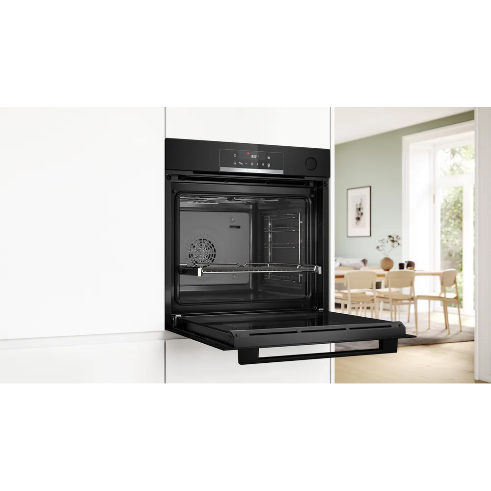 Cuptor incorporabil BOSCH HRG532EB3, Electric, Gatire cu abur, Autocuratare EcoClean, 71 l, Clasa A+, negru