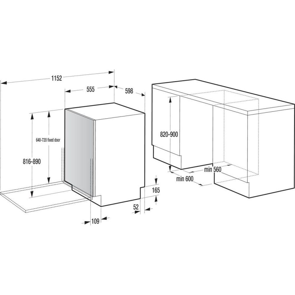 Masina de spalat vase incorporabila HISENSE HV642C65, 14 seturi, 6 programe, 60 cm, Clasa C, panou comanda argintiu