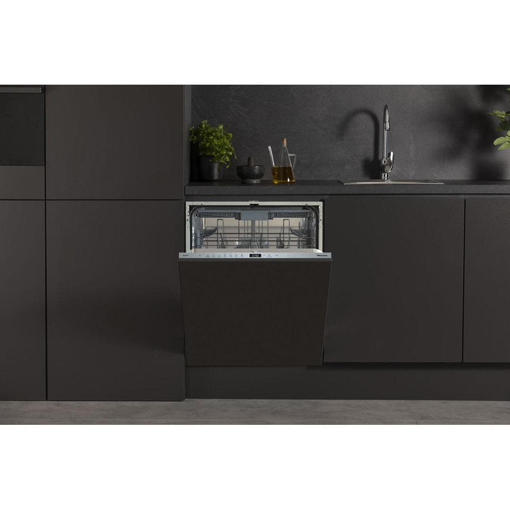 Masina de spalat vase incorporabila HISENSE HV643D90, 16 seturi, 6 programe, 60 cm, Clasa D, panou comanda inox
