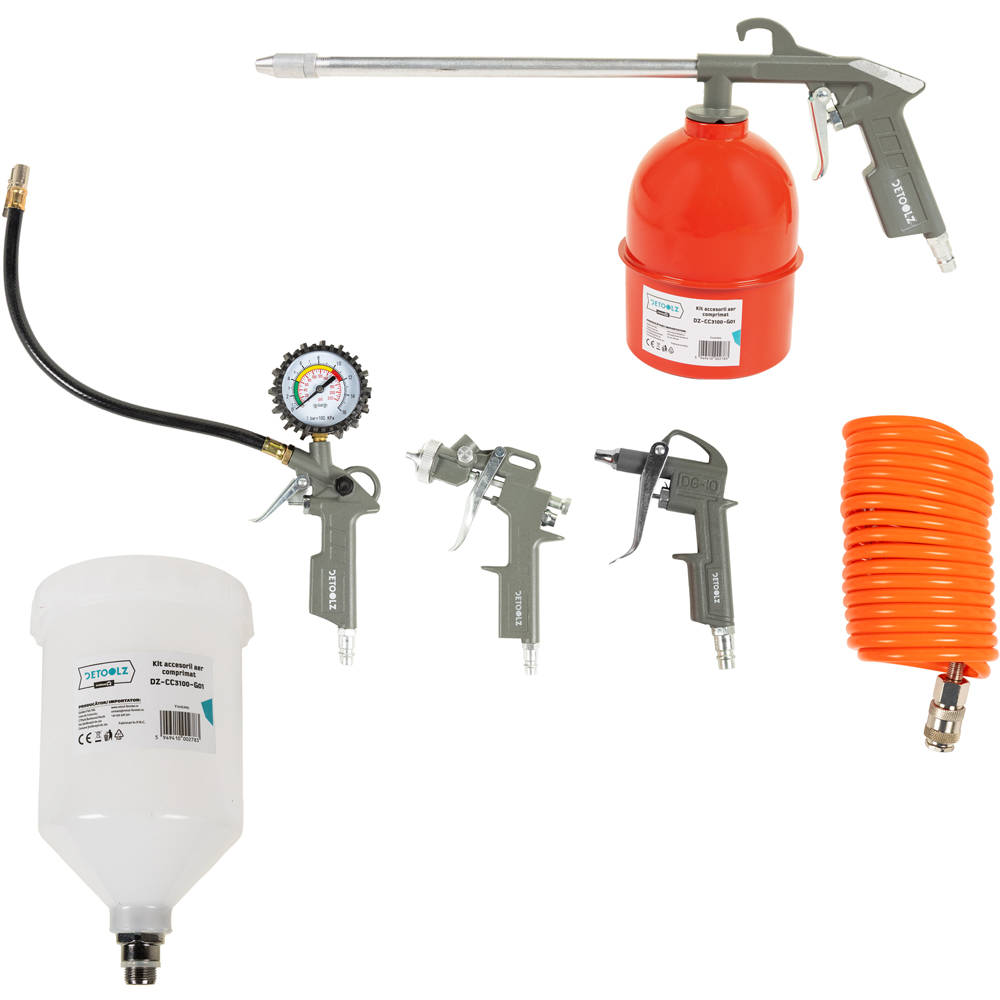 Kit accesorii compresor Detoolz DZ-CC3100-G01, 5 piese