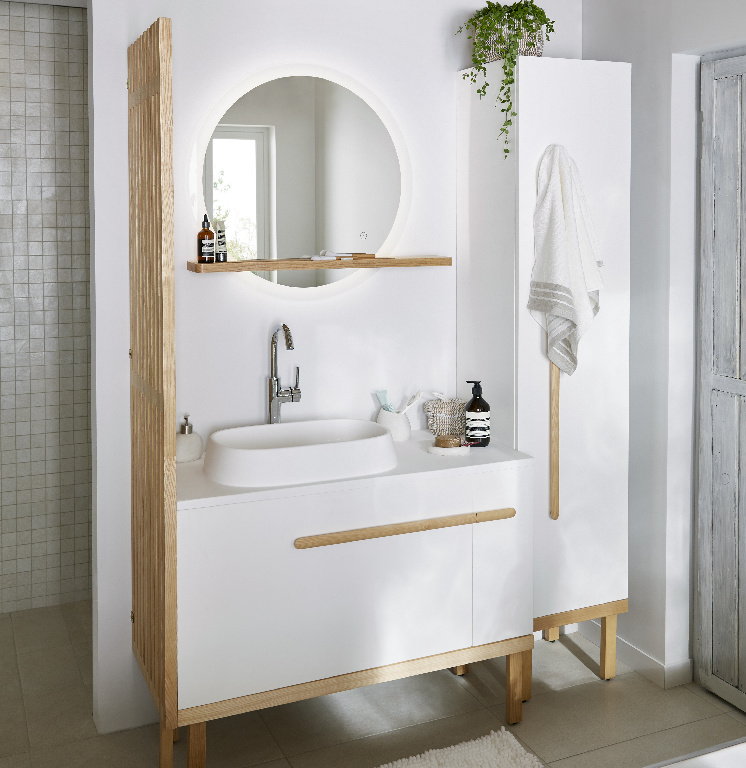 Lavoar baie GOODHOME, rasina, 100 x 45 cm, alb
