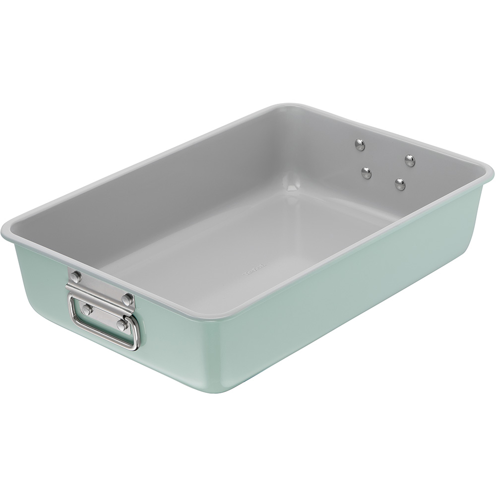 Tava de copt TEFAL Ceramik J1756204, 40x28cm, otel, verde