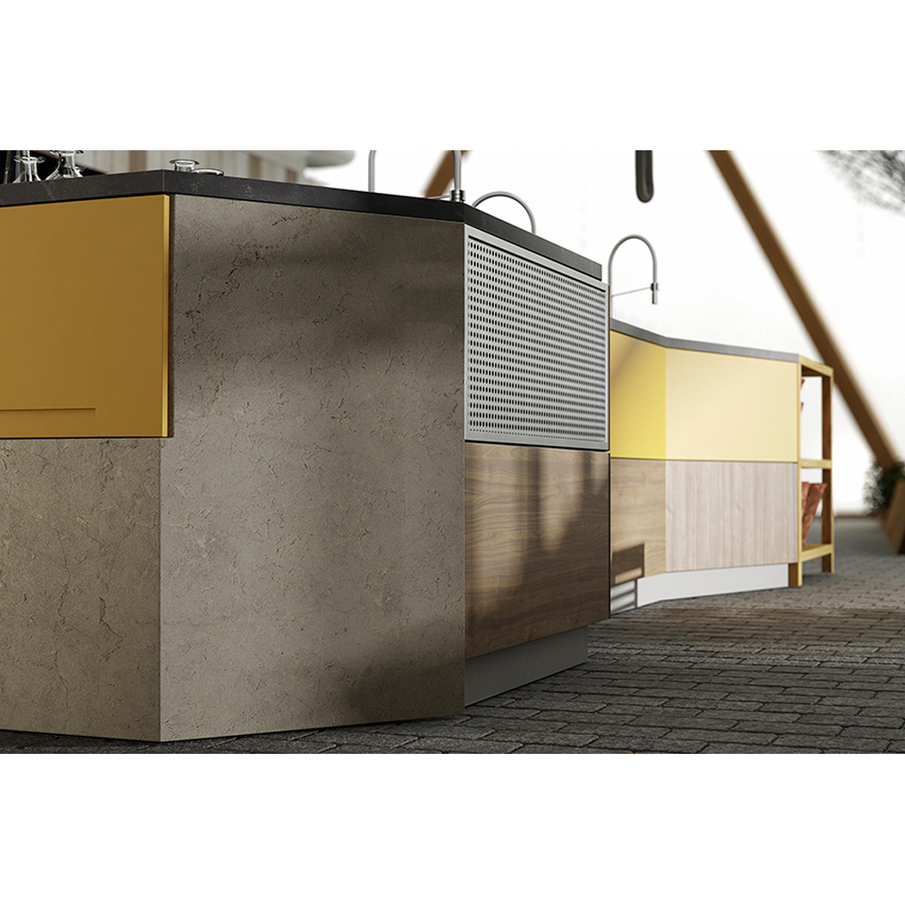 Blat bucatarie KRONOSPAN Black Concrete 205 RS, PAL, 304 x 60 x 2.8 cm, gri antracit
