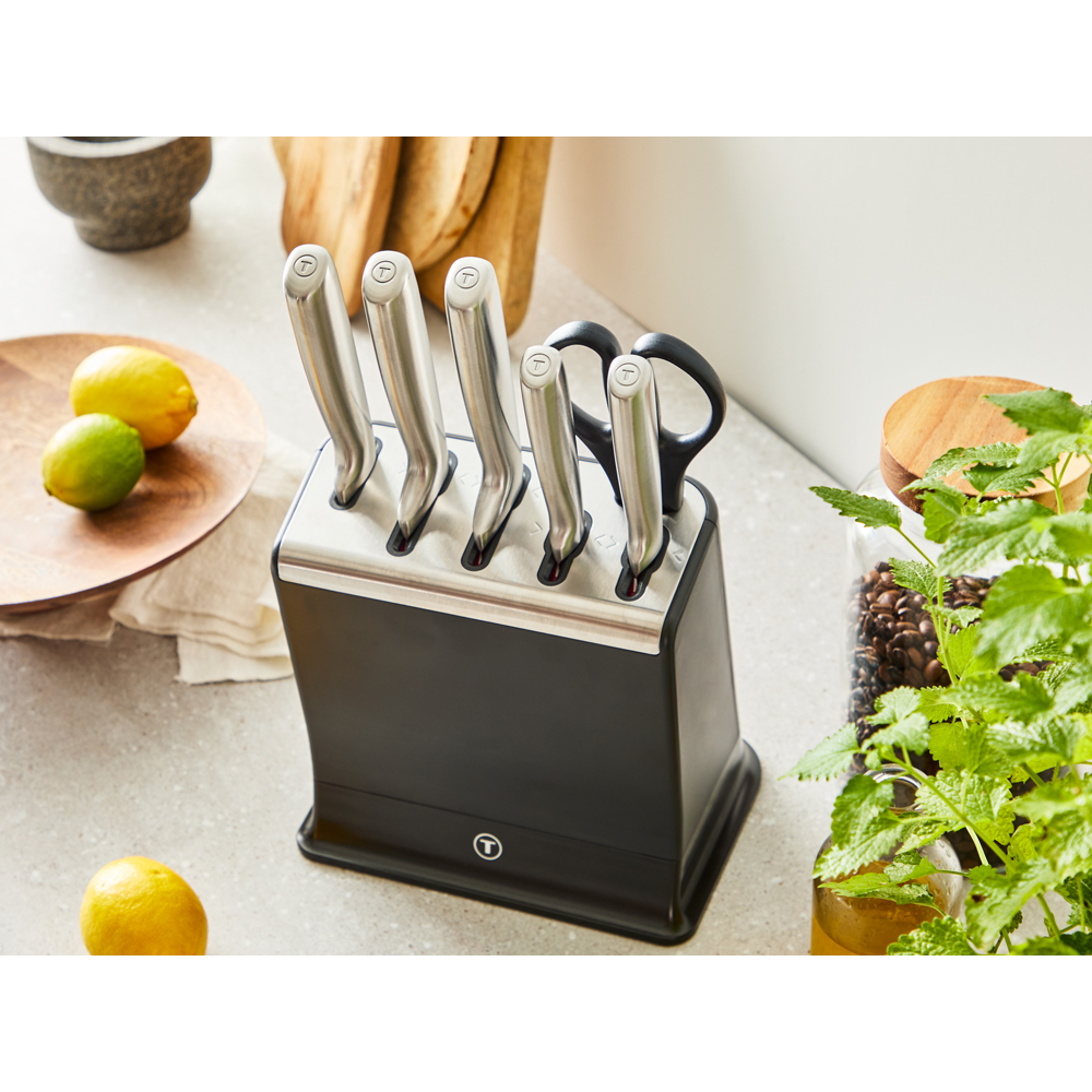 Set cutite TEFAL Eversharp Pro K2977S44, 6 piese, inox, argintiu
