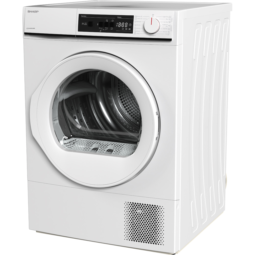 Uscator de rufe SHARP KD-NHA9S6GWD-EE, Pompa de caldura, 9 kg, 15 programe, Clasa D, alb