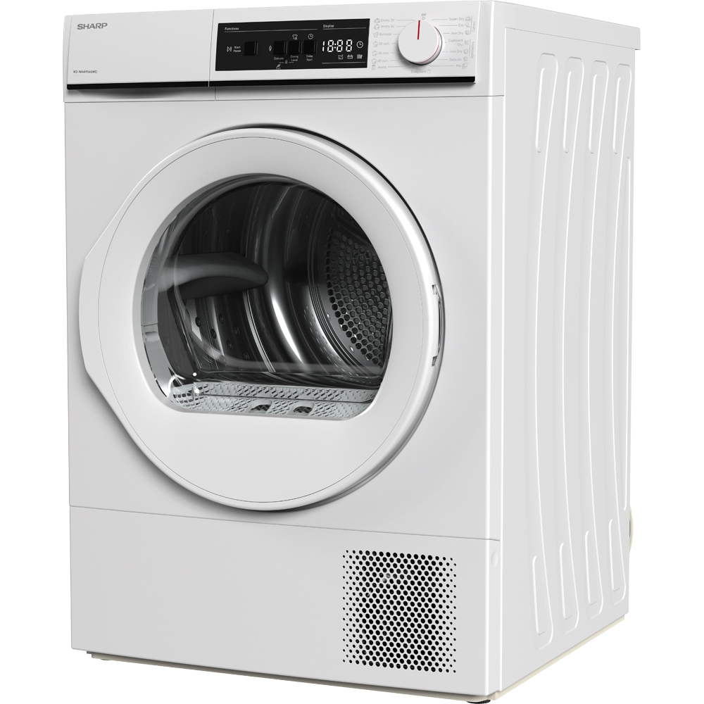 Uscator de rufe SHARP KD-NHA9S6GWD-EE, Pompa de caldura, 9 kg, 15 programe, Clasa D, alb