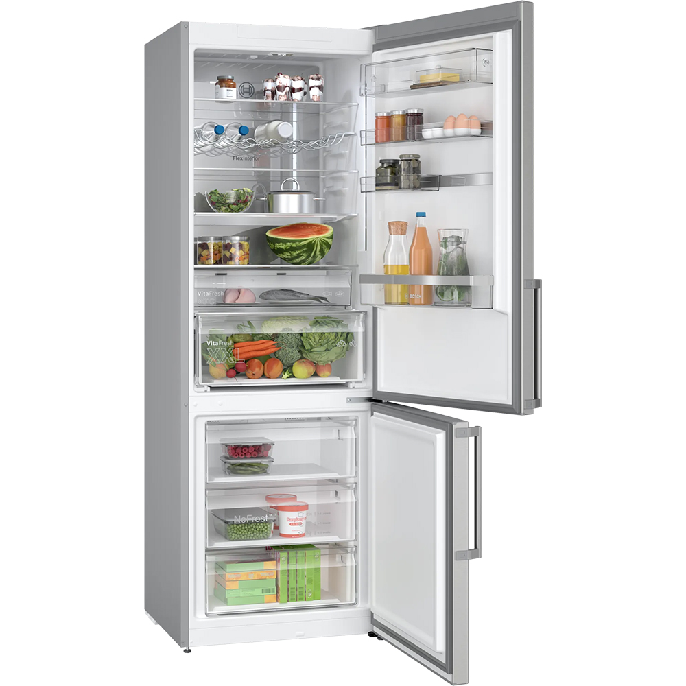 Combina frigorifica BOSCH KGN49AIBT, No Frost, 440 l, H 203 cm, Clasa B, inox
