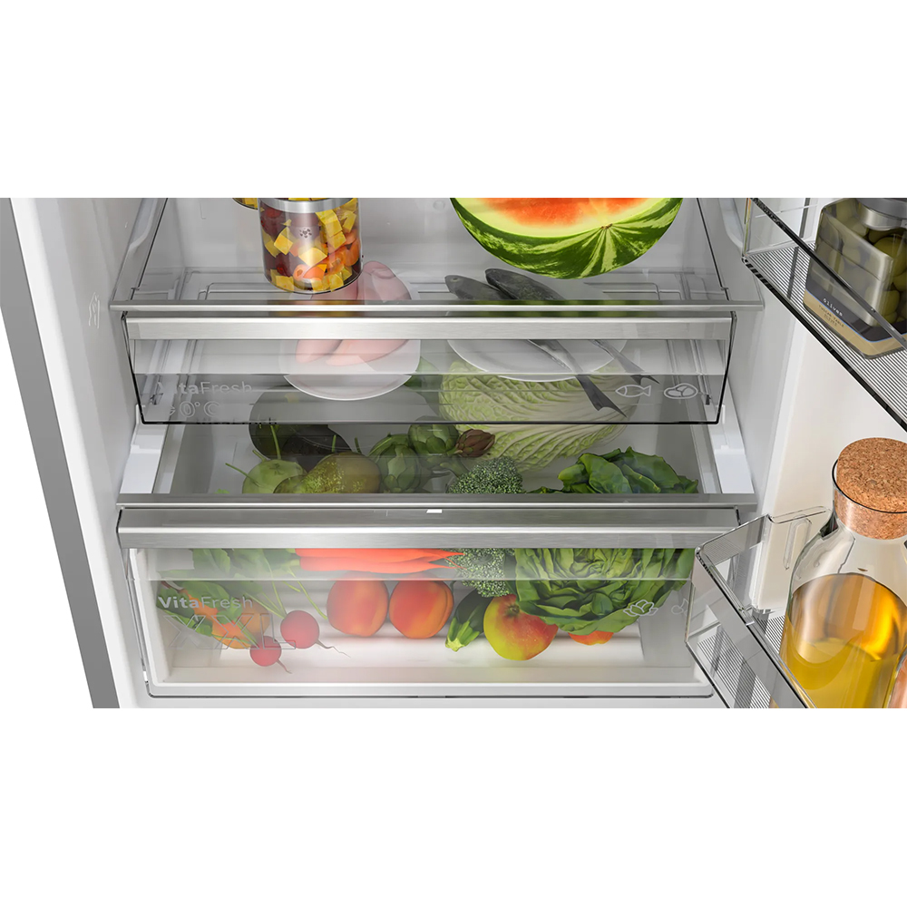 Combina frigorifica BOSCH KGN49AIBT, No Frost, 440 l, H 203 cm, Clasa B, inox