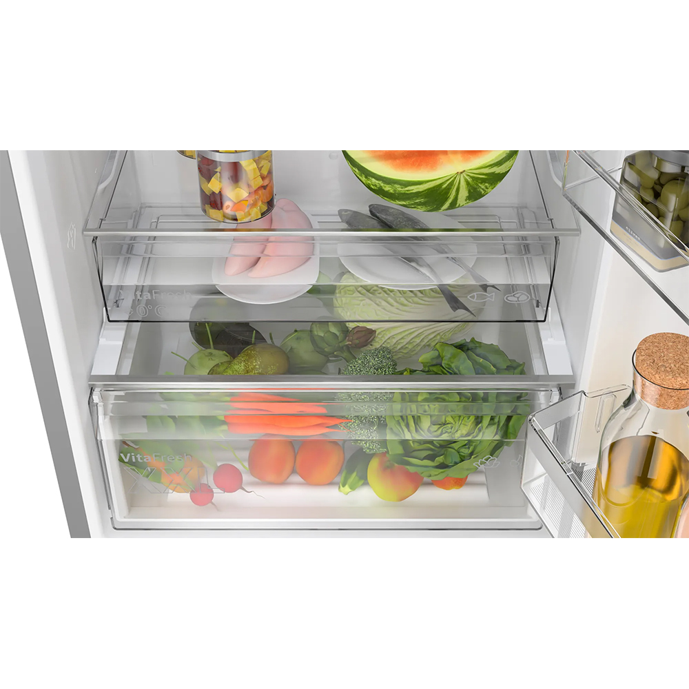 Combina frigorifica BOSCH KGN49VICT, No Frost, 440 l, H 203 cm, Clasa C, inox