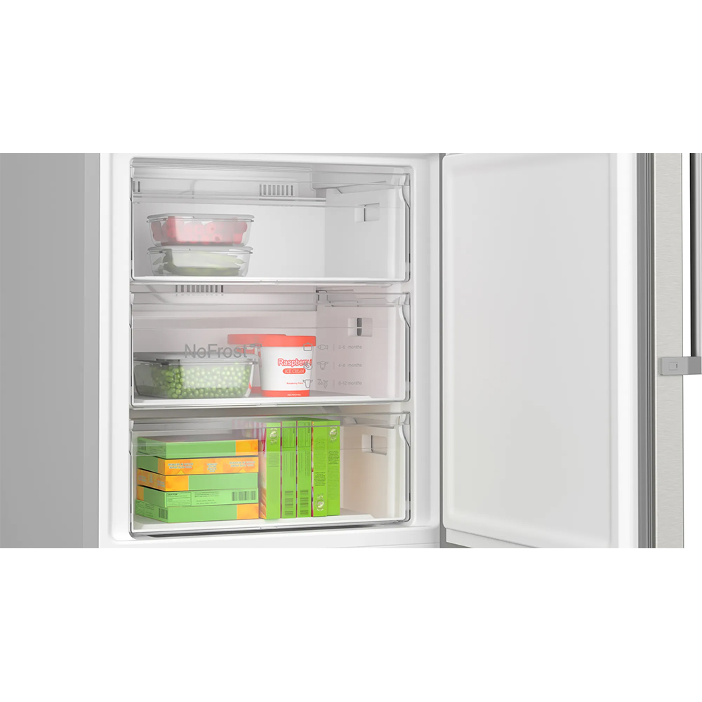 Combina frigorifica BOSCH KGN49VICT, No Frost, 440 l, H 203 cm, Clasa C, inox