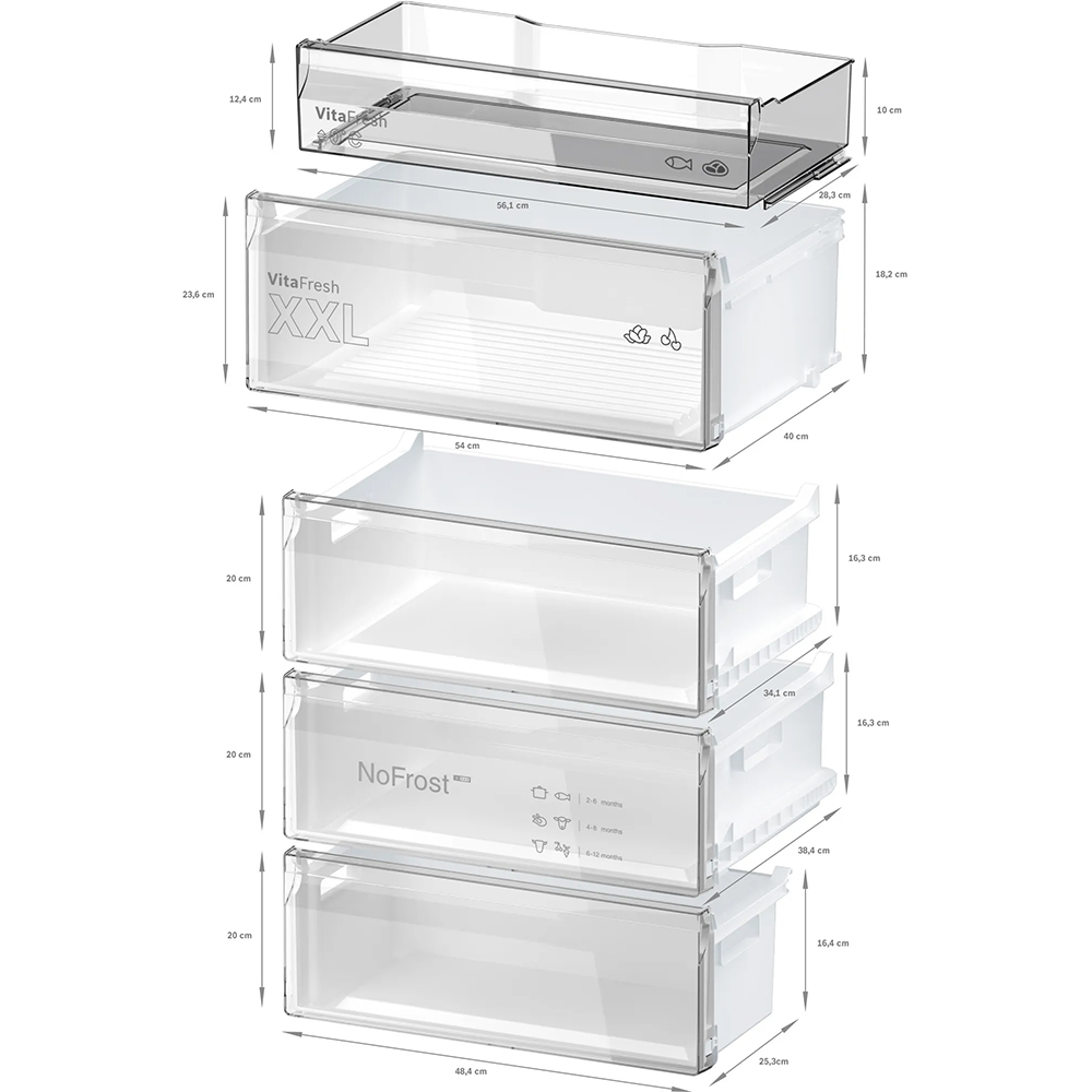 Combina frigorifica BOSCH KGN49VICT, No Frost, 440 l, H 203 cm, Clasa C, inox