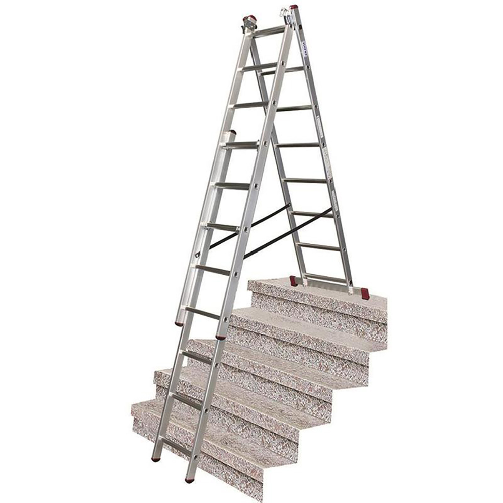 Scara culisanta KRAUSE Corda, 18 trepte, 4.5 m, aluminiu