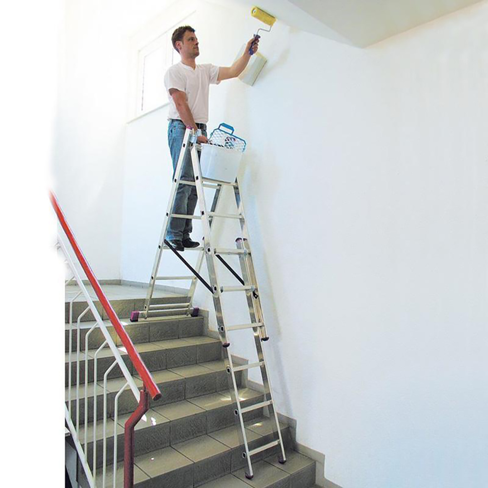 Scara culisanta KRAUSE Corda, 18 trepte, 4.5 m, aluminiu