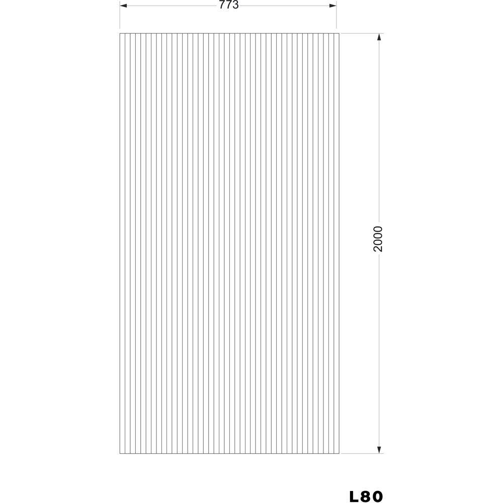 Sticla pentru paravan dus walk-in SANOTECHNIK Sanoflex L80, 80 x 200 cm, finisaj riflat