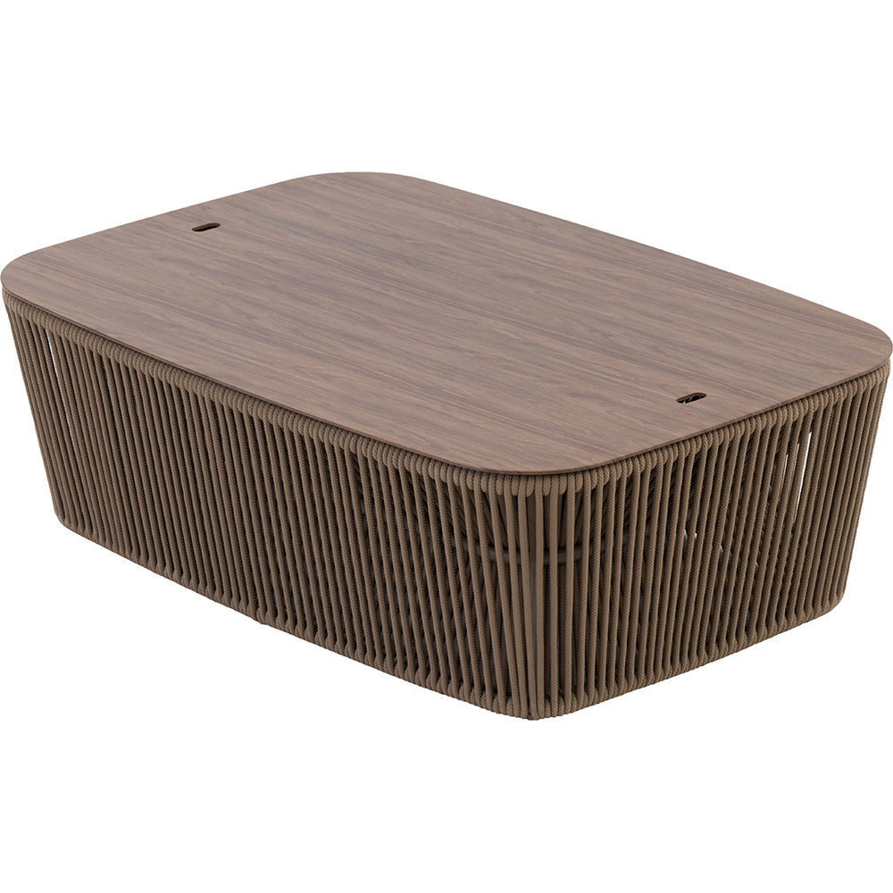 Masa terasa LIVINTWIST Belvedere L, aluminiu, 124 x 41 x 78 cm, taupe