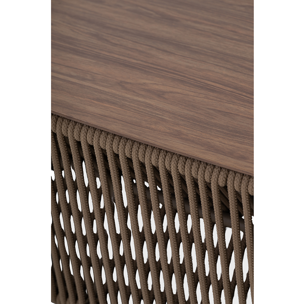 Masa terasa LIVINTWIST Belvedere L, aluminiu, 124 x 41 x 78 cm, taupe