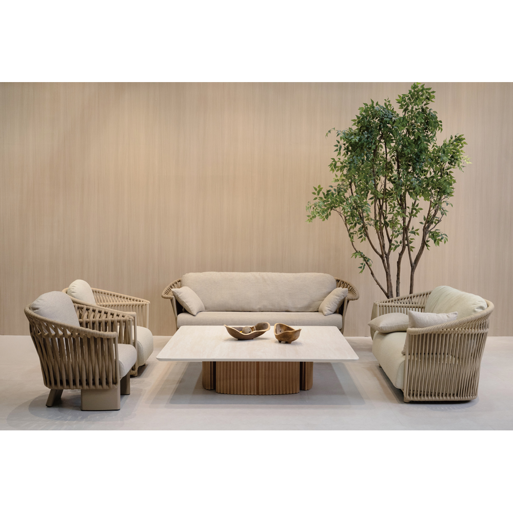 Canapea terasa LIVINTWIST Crown B5, aluminiu, 176 x 81 x 82.5 cm, bej