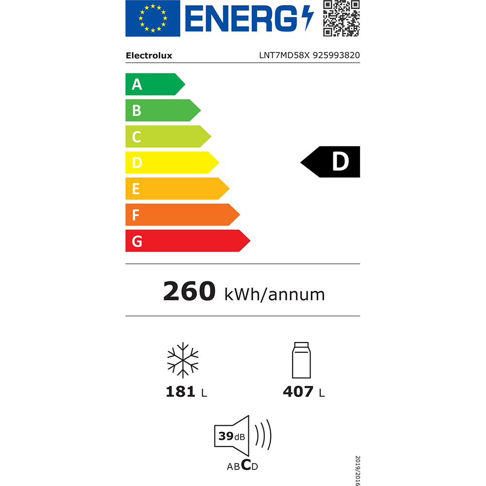 Combina frigorifica ELECTROLUX LNT7MD58X, No Frost, 588 l, H 186 cm, Clasa D, inox l